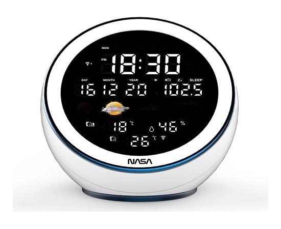 Nasa WSP1500 white Weather Station/Speaker BT Moon