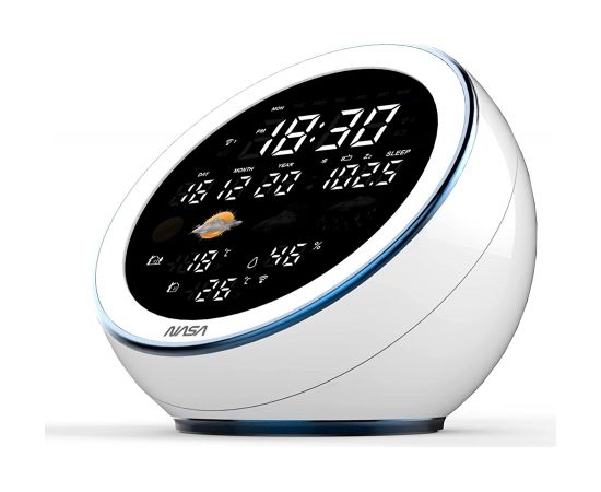 Nasa WSP1500 white Weather Station/Speaker BT Moon