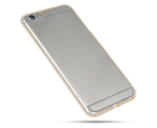 Beeyo Diamond Frame Aizmugurējais Silikona Apvalks priekš Apple iPhone 6 Plus Caurspīdīgs - Zeltains