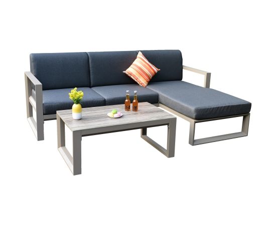 Комплект садовой мебели POSTA угловой диван и стол, коричневый