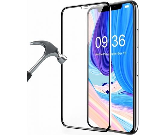 Tempered Glass 9D Aizsargstikls Pilnam Ekrānam Apple iPhone X / XS / 11 Pro Melns