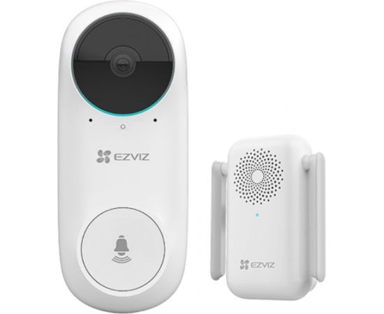 Ezviz DB2C  Full HD 1080p Bezvadu Video Durvju zvanauzlādējama akumulātora sistēma ar saziņas konsoli Balta