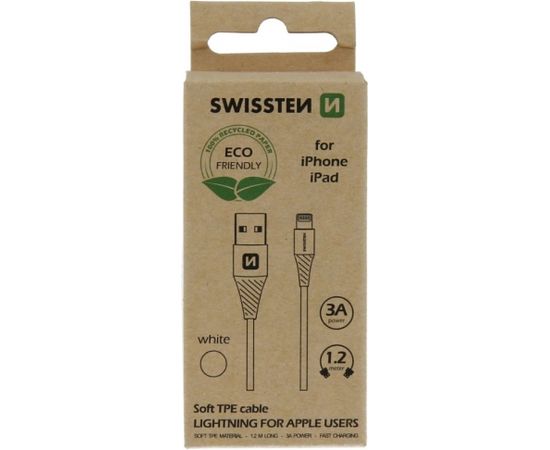 Swissten Eco Friendly Fast Charge 3A Lightning Кабель Для Зарядки и Переноса Данных 1.2m