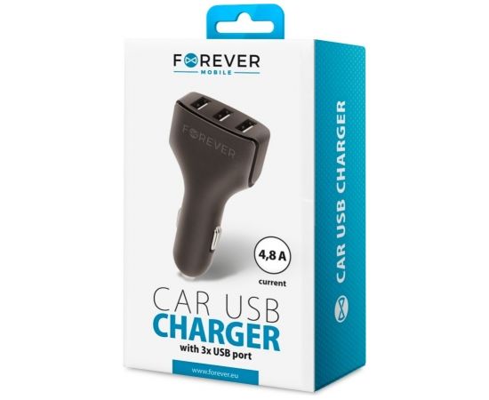 Forever  
       Universal  
       Triple USB car charger CC-05 4.8A 
     Black