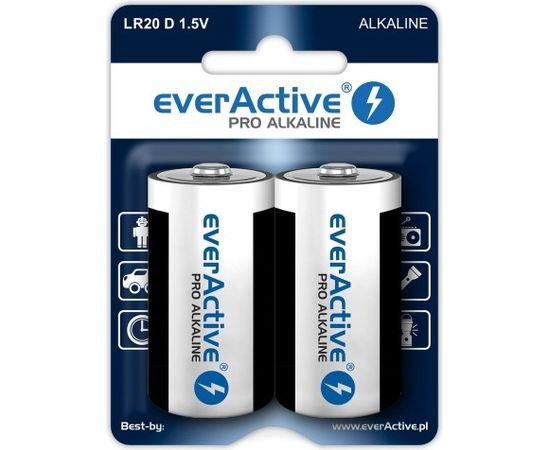 Alkaline batteries everActive Pro Alkaline LR20 D - blister card - 2 pieces