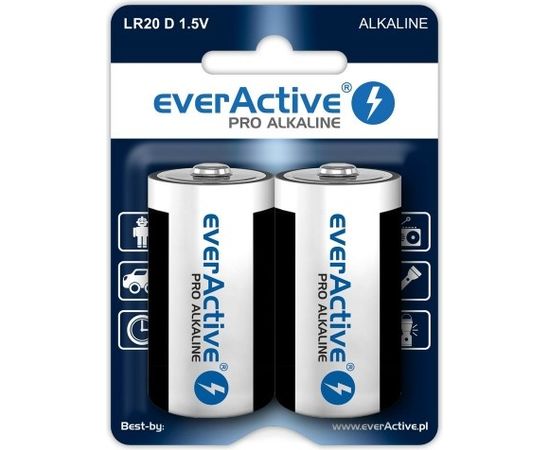 Alkaline batteries everActive Pro Alkaline LR20 D - blister card - 2 pieces