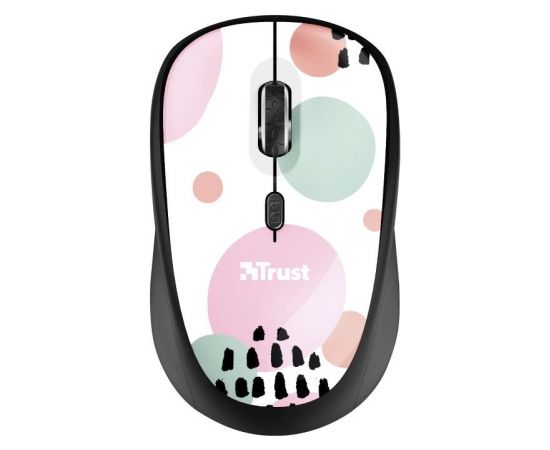 MOUSE USB OPTICAL WRL/PINK CIRCLES 24441 TRUST