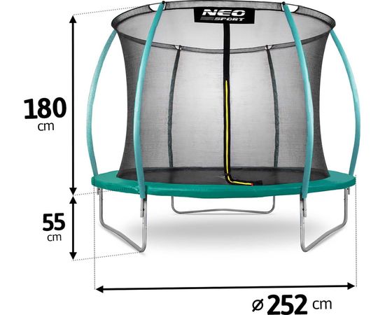 Neo-Sport batuts ar iekšējo tīklu 8FT 252 cm