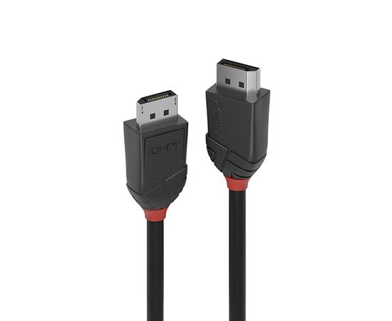 LINDY 36491 DisplayPort 1.2 Cable, Black Line DisplayPort male to male 1m