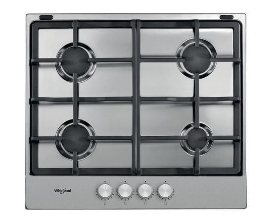 Whirlpool TGML660IX gāzes plīts virsma, 58 cm, nerūs. tēr.