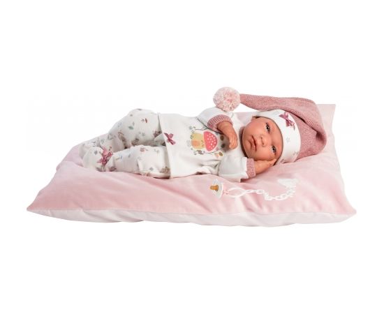 Llorens Кукла малышка Ника 40 см на розовой подушке, c соской (виниловое тело) Испания LL73880