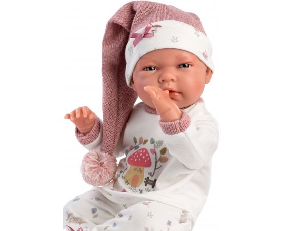Llorens Кукла малышка Ника 40 см на розовой подушке, c соской (виниловое тело) Испания LL73880