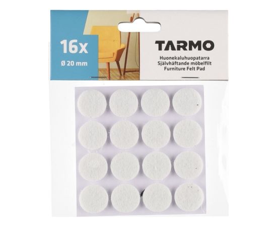 Pašlīmējošs filcis mēbelēm D20mm 16gab balts