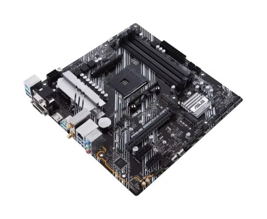 Asus PRIME B550M-A WIFI II Processor family AMD, Processor socket AM4, DDR4 DIMM, Memory slots 4, Supported hard disk drive interfaces 	SATA, M.2, Number of SATA connectors 4, Chipset AMD B550, microATX