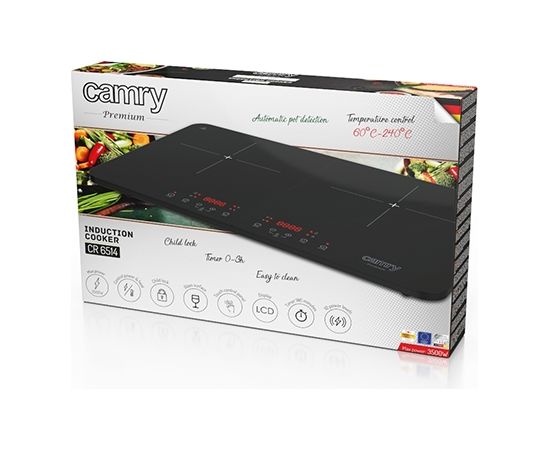 Camry Hob CR 6514 Number of burners/cooking zones 2, LCD Display, Black, Induction