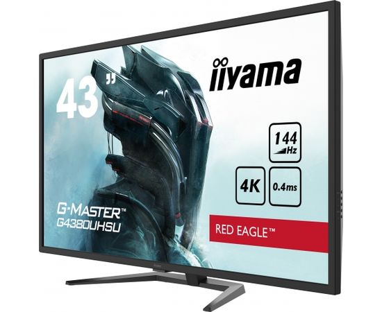 Iiyama Red Eagle Gaming Monitor G-Master G4380UHSU-B1 42.5 ", VA, 3840 x 2160 pixels, 16:9, 0.4 ms, 550 cd/m², Black, 144 Hz, HDMI ports quantity 2