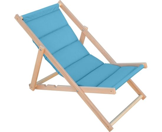Royokamp Leżak drewniany Classic Soft z zagłówkiem niebiesko - szary
