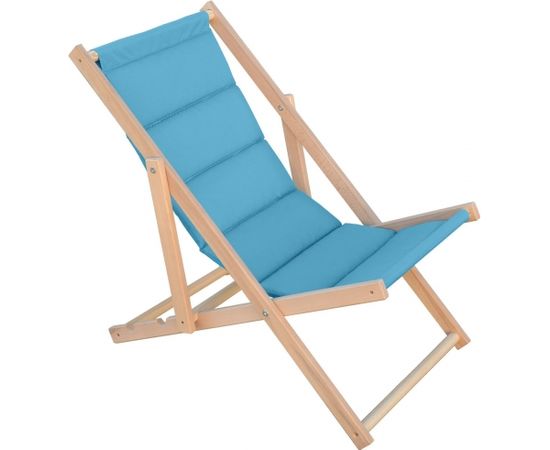 Royokamp Leżak drewniany Classic Soft z zagłówkiem niebiesko - szary