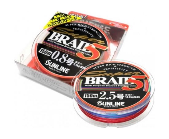 Шнур "Sunline Super Braide 5 PE Multicolor" (150m, 0.235mm)