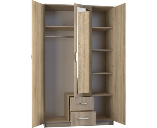 Top E Shop Topeshop ROMANA 120 SON L bedroom wardrobe/closet 6 shelves 3 door(s) Oak