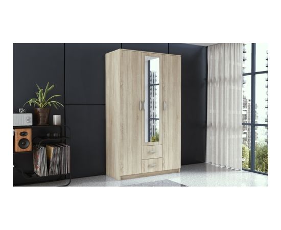 Top E Shop Topeshop ROMANA 120 SON L bedroom wardrobe/closet 6 shelves 3 door(s) Oak