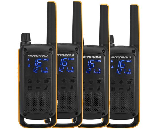 Motorola Talkabout TLKR T82 Extreme Quad Pack Rācijas 16channels Black-Orange