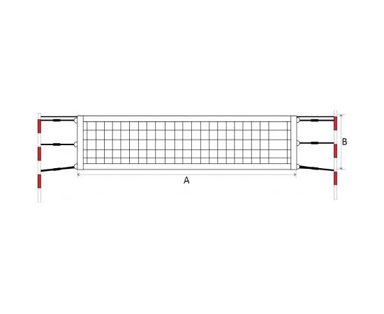 Pokorny Site Пляжная теннисная сеть SPORT 9.5x1m PE 45x45x3mm, 6 натяжная кевларовая проволока