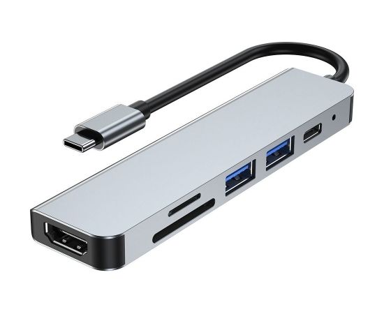 Tech-Protect V4 Type-C Multiport Hub 6in1 USB / HDMI / SD / PD