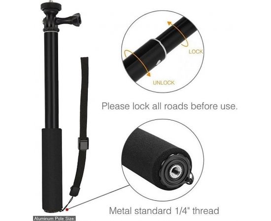 TECH-PROTECT Monopod Селфи палка для спортивной камеры GoPro / SjCam