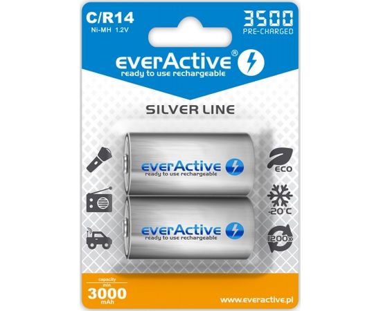 Rechargeable Batteries everActive R14/C Ni-MH 3500 mAh ready to use