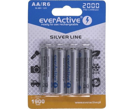 Rechargeable batteries everActive Ni-MH R6 AA 2000 mAh Silver Line