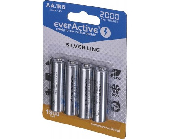 Rechargeable batteries everActive Ni-MH R6 AA 2000 mAh Silver Line