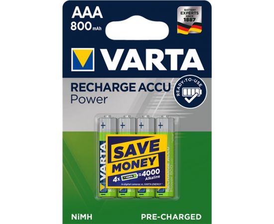 Lādējamās baterijas AAA Varta  800 mAh 56703