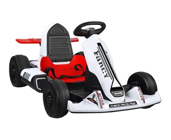 Bērnu vienvietīgs elektriskais kartings - Fancy Speed ​​​​8, balts