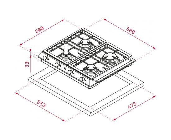 Gas hob Teka EX 60.1 4G AI AL DR CI NTB