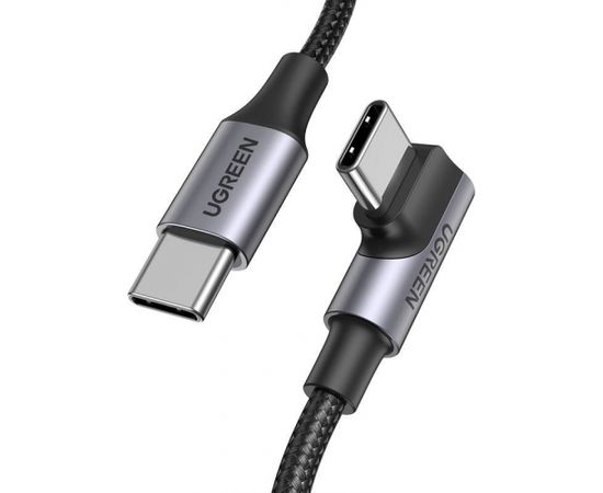 Angle cable USB-C to USB-C UGREEN US334 5A, PD 100W, 1m (black)