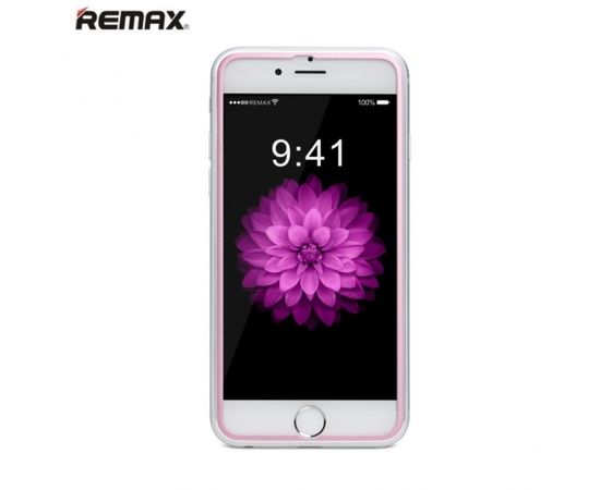 Remax Honor 0.2mm 9H Pilna izmēra Aizsargplēve-stikls ar rozā metāla rāmi priekš iPhone 6 6S 4.7inch