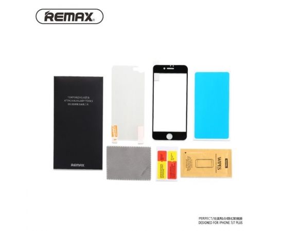 Remax Perfect Melns Pilna izmēra 0.3mm Aizsargstikls priekš Apple iPhone 7 Plus (ir veikalā)
