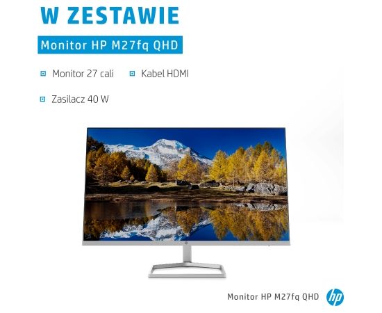 HP M27fq 68.6 cm (27") 2560x1440 pixels Quad HD LED Silver