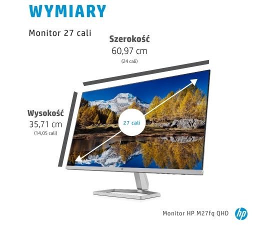 HP M27fq 68.6 cm (27") 2560x1440 pixels Quad HD LED Silver