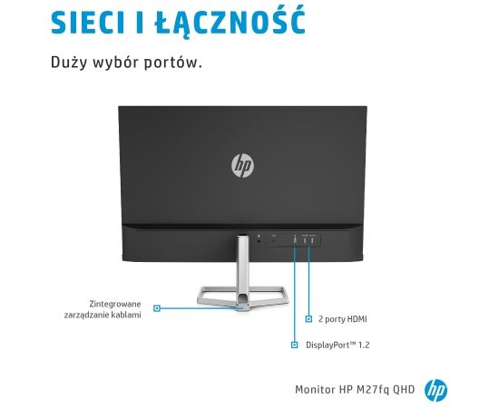 HP M27fq 68.6 cm (27") 2560x1440 pixels Quad HD LED Silver