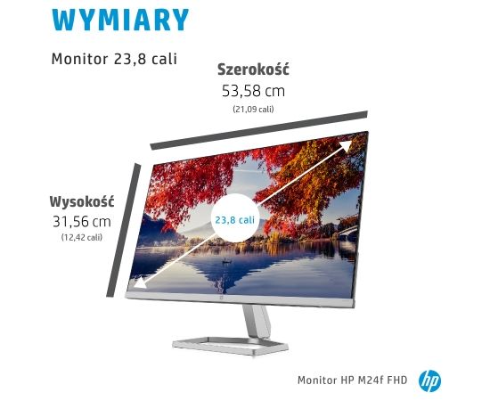 HP M24f FHD Monitor 60.5 cm (23.8") 1920x1080 pixels Full HD Black, Silver