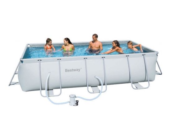 Bestway 56441 Power Steel Rectangular Pool Set Baseini