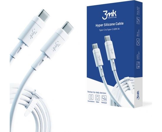 3MK  
       Universal  
       Hyper Silicone Cable Type-C to Type-C 60W 3A 
     White