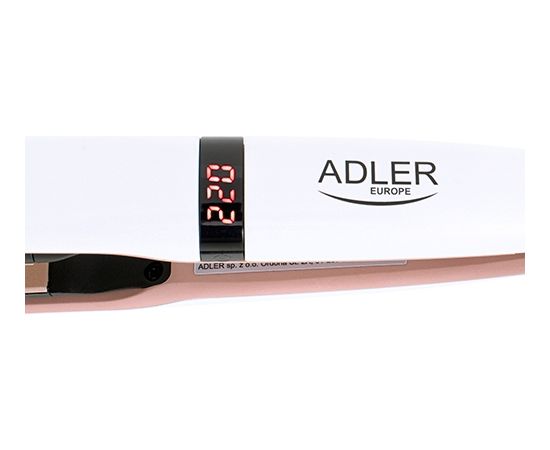 Adler Hair Straightener AD 2321 Warranty 24 month(s), Ceramic heating system, Display LCD, Temperature (min) 140 °C, Temperature (max) 220 °C, 45 W, Pearl White