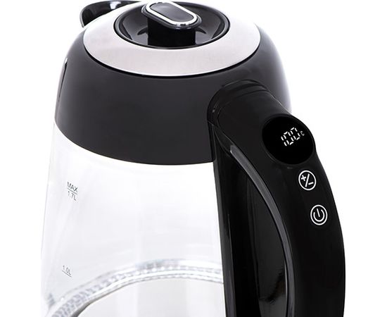 Adler Kettle AD 1285 Electric, 2200 W, 1.7 L, Glass/Stainless steel, 360° rotational base, Grey