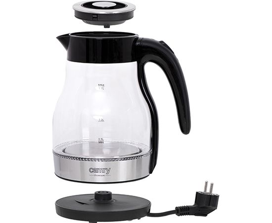 Camry Kettle CR 1300 Electric, 2200 W, 1.7 L, Stainless steel, 360° rotational base, Black