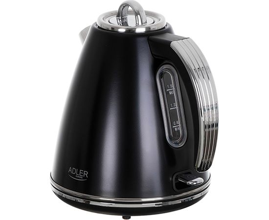 Adler Tējkanna AD 1343b Electric, 2200 W, 1.5 L, Stainless steel, 360° rotational base, Black