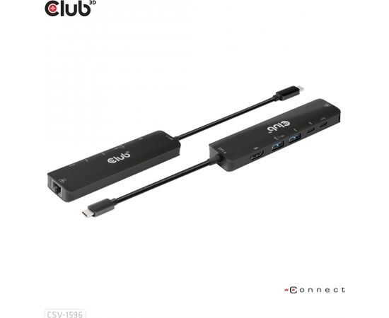 Club 3d CLUB3D USB Gen1 Type-C, 6-in-1 Hub with HDMI 8K30Hz, 2xUSB Type-A, RJ45 and 2xUSB Type-C, Data and PD charging 100 watt