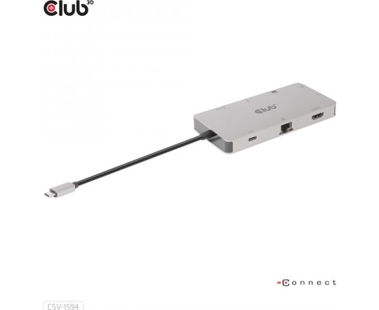 Club 3d CLUB3D USB Gen1 Type-C 9-in-1 hub with HDMI, VGA, 2x USB Gen1 Type-A, RJ45, SD/Micro SD card slots and USB Gen1 Type-C Female port